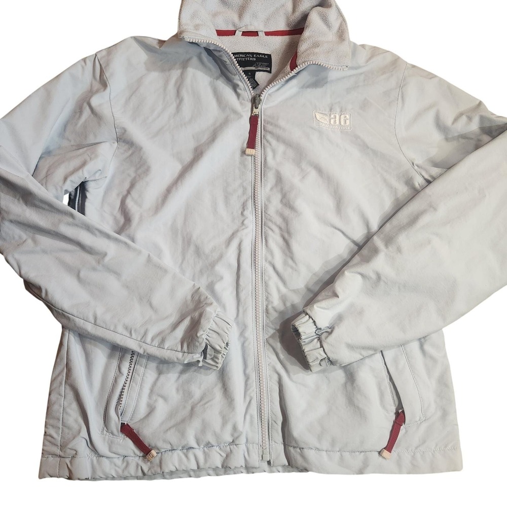 Y2k American‎ Eagle Outfitters Performance Full Zip Fleece Lined Jacket Ice S